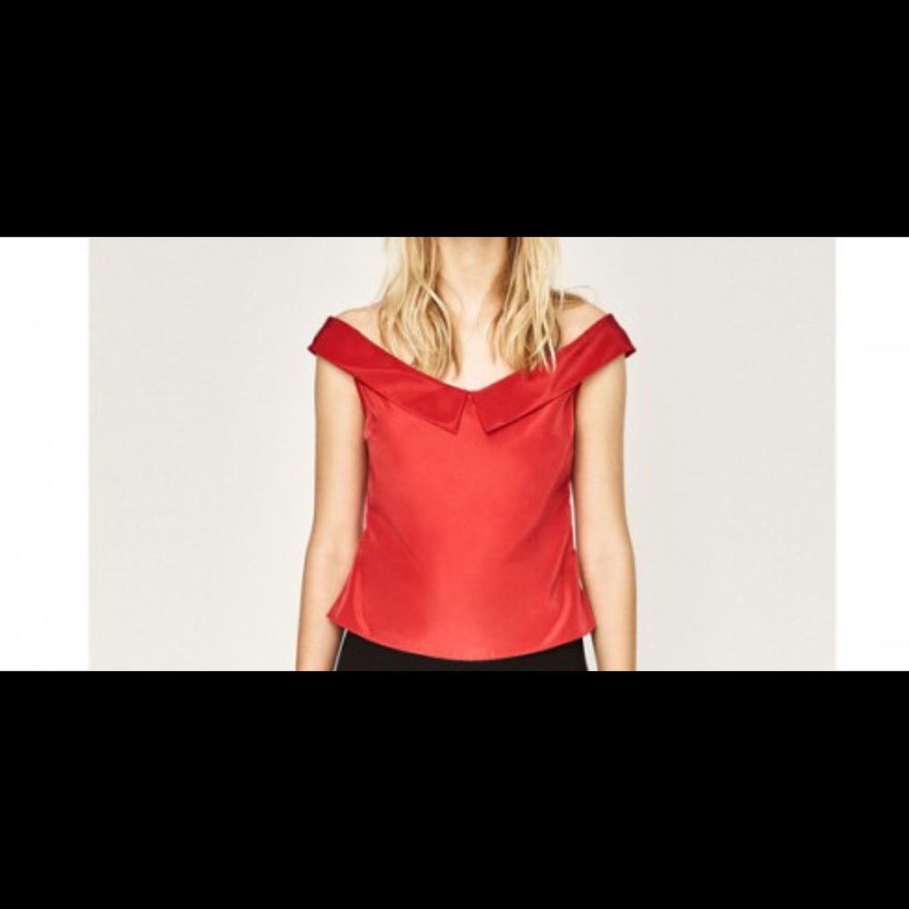 Zara Basic Collection Red Blouse - Picture 2 of 2